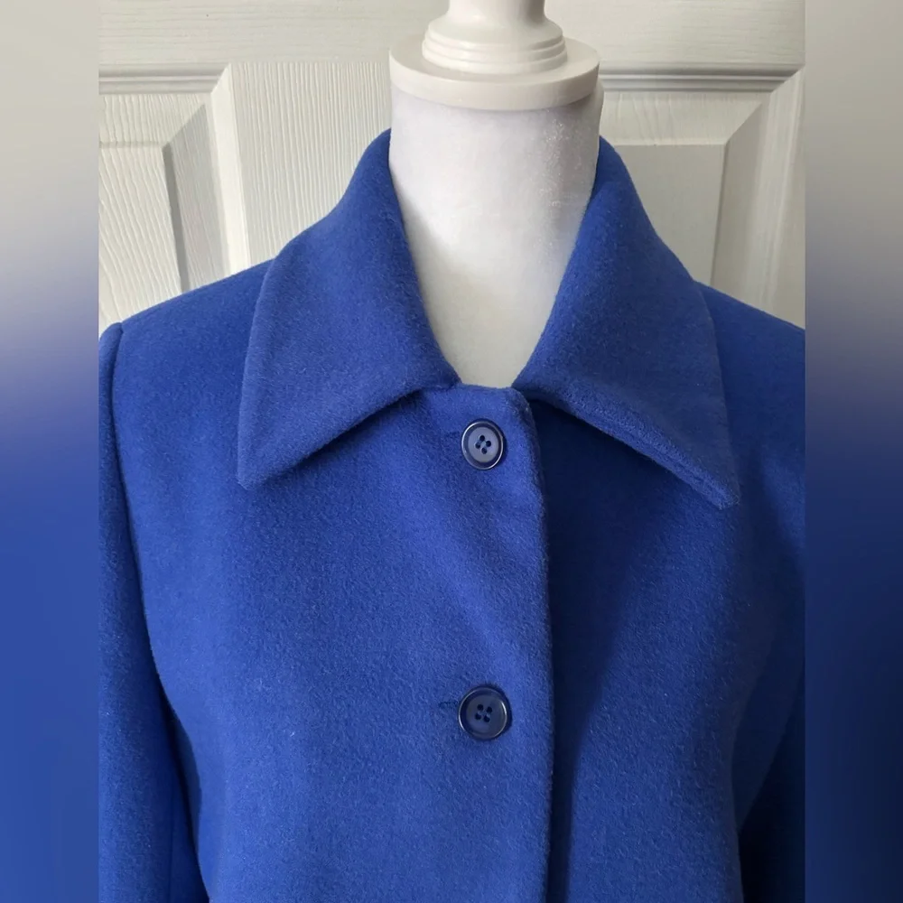 Classics By S. Rothschild Women's 100% Wool Pea Coat Royal Blue size 8 READ